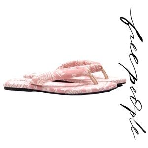 Free People Pink Bandana Print Flip Flops